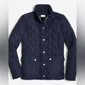 J Crew Factory Navy Quilted Puffer Jacket Coat Size XS ~ NWOT